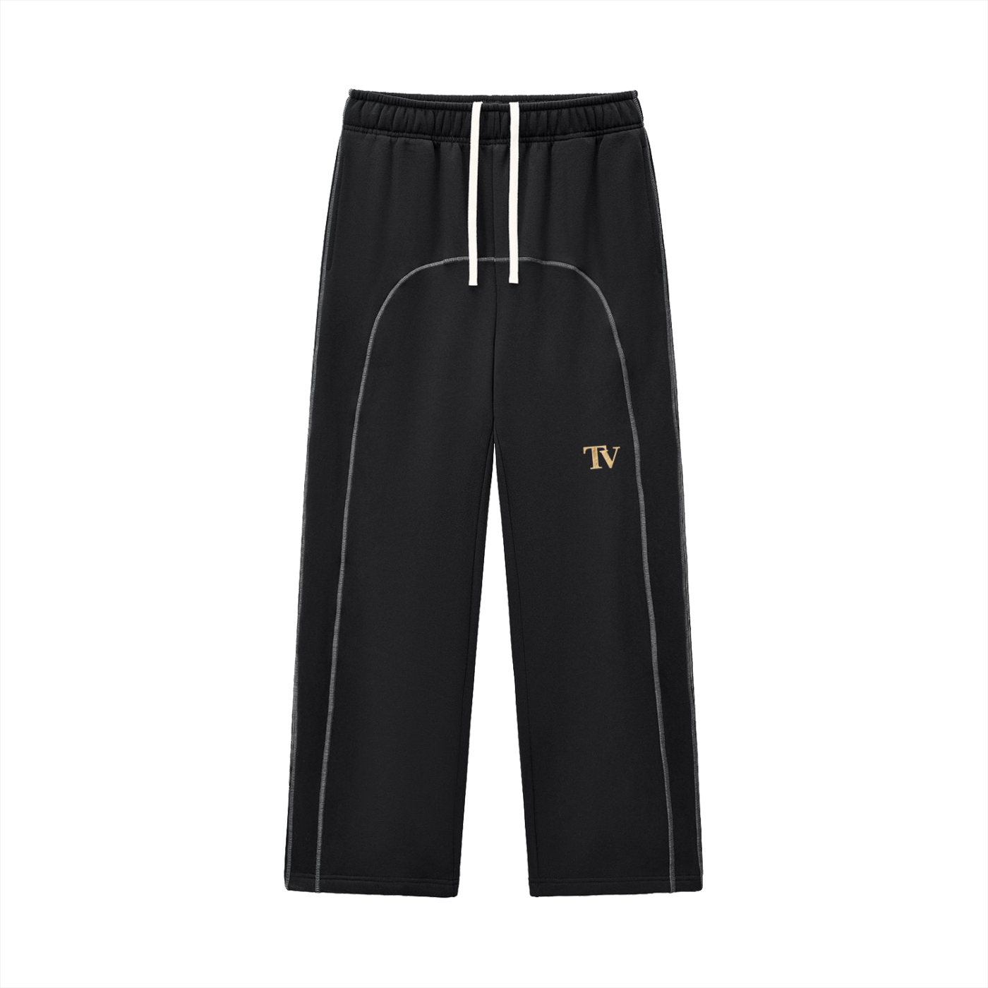 Contrast-Stitched Fleece Sweatpants