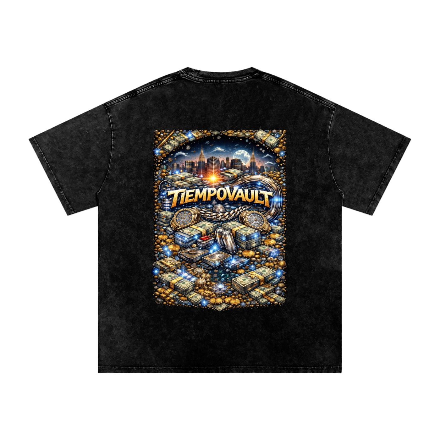 Snow Washed Oversized Cotton T-Shirt