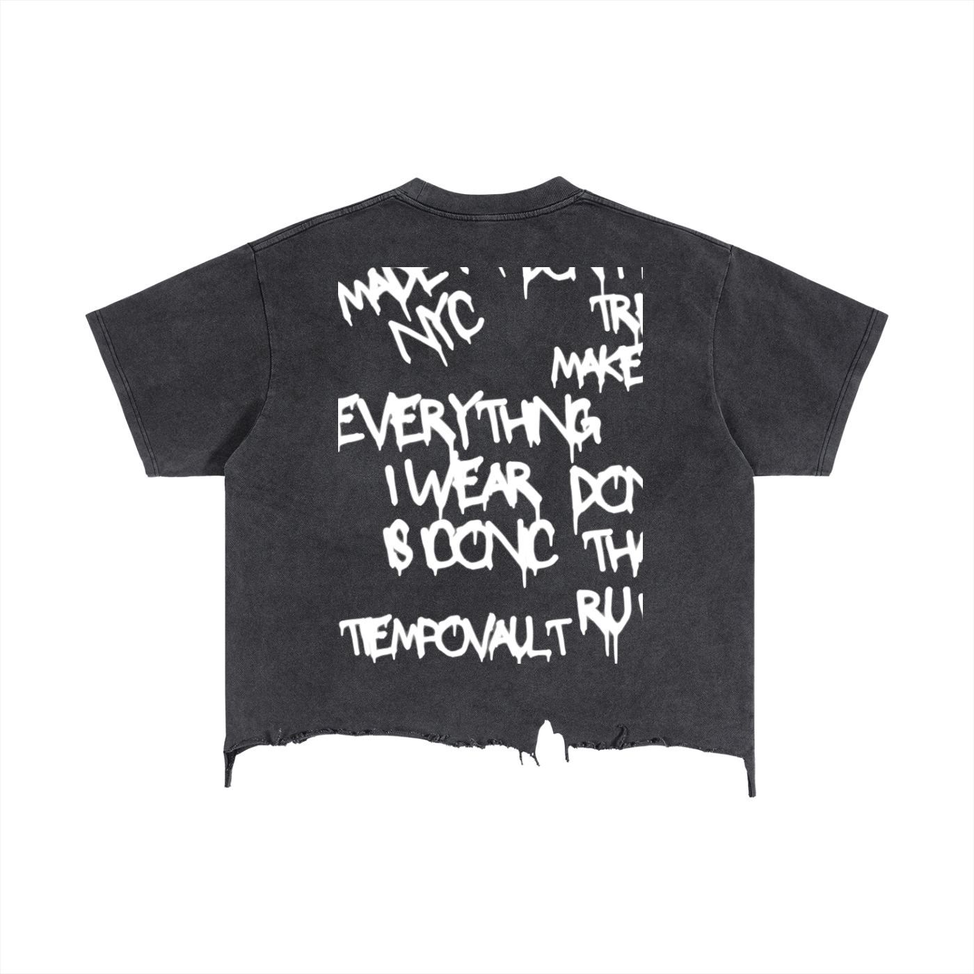 Vintage Wash Boxy Distressed Hem T-Shirt