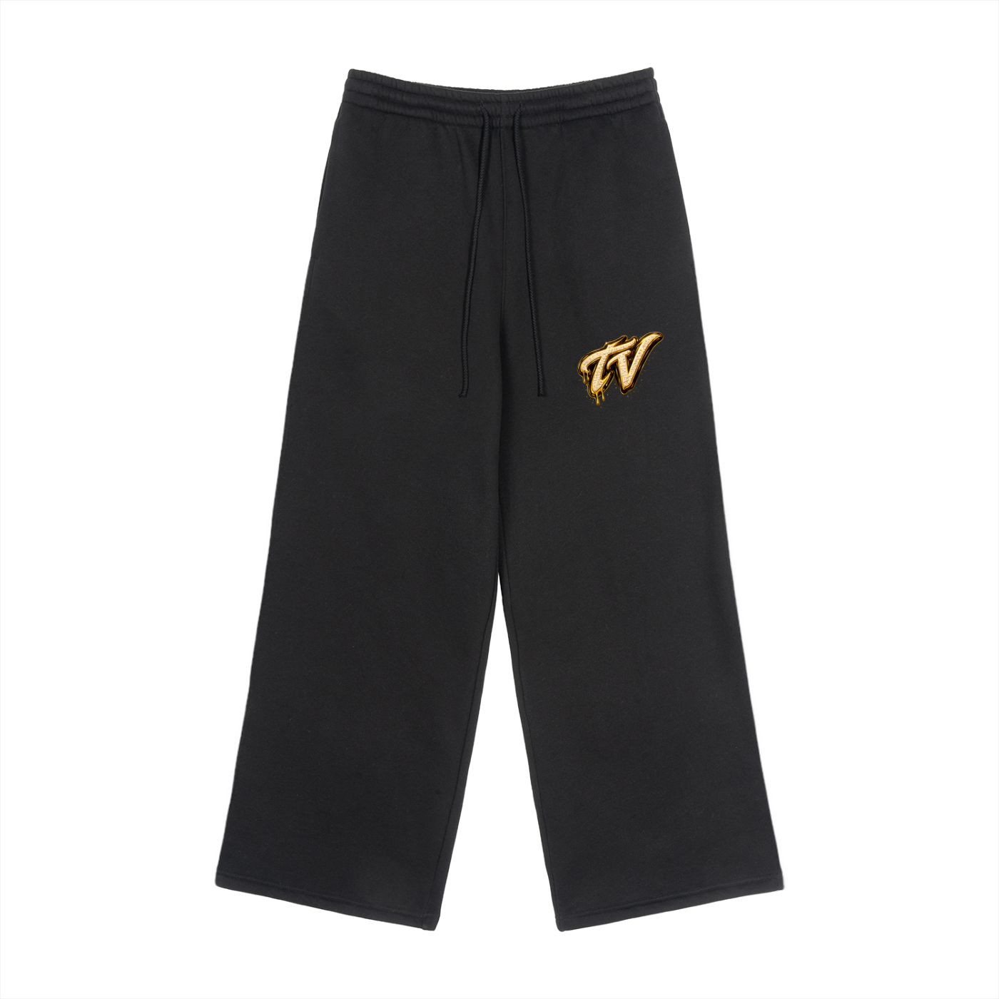 Fleece Drawstring Straight-Leg Sweatpants