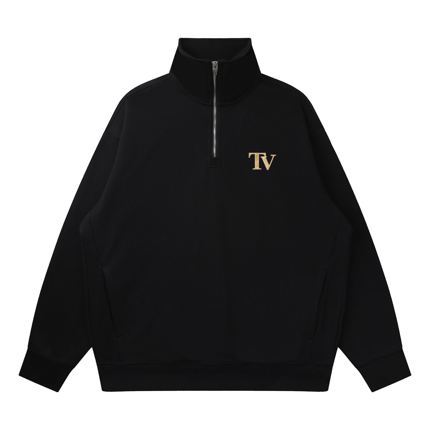 Quarter-Zip Drop Shoulder Sweatshirt