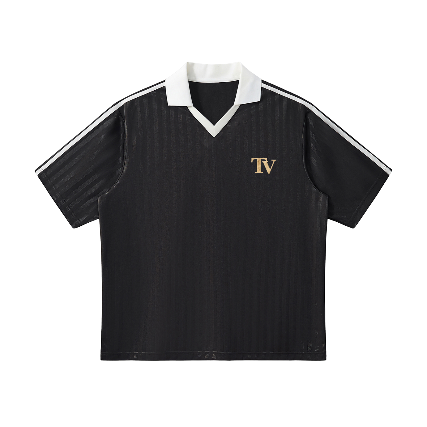 Contrast Collar Striped Soccer Jersey