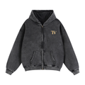 Zip-Through Boxy Fleece Hoodie
