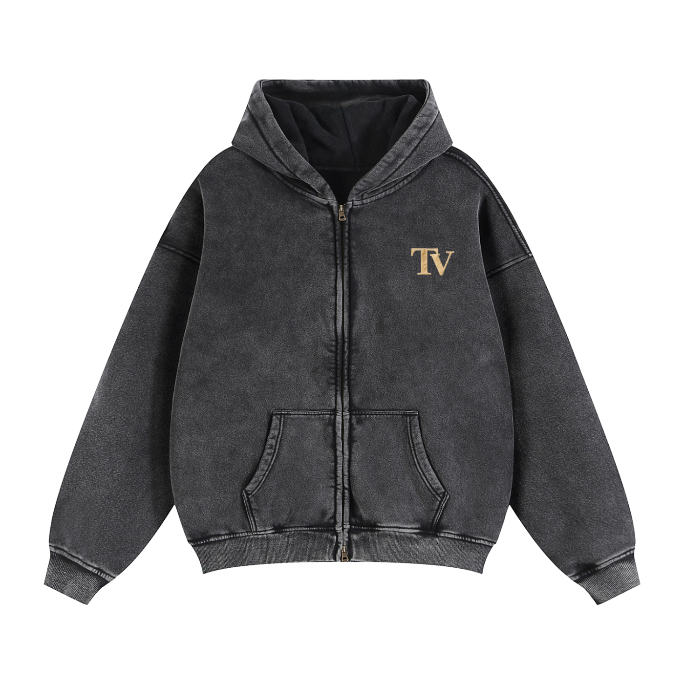 Zip-Through Boxy Fleece Hoodie