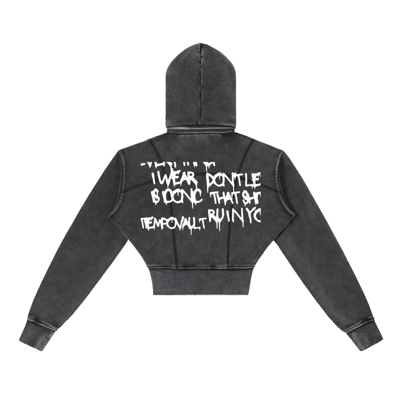 Vintage Washed Cropped Fleece Hoodie