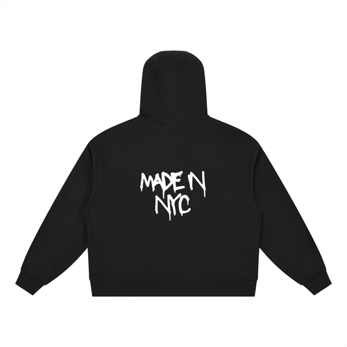 Boxy Button Placket Hoodie