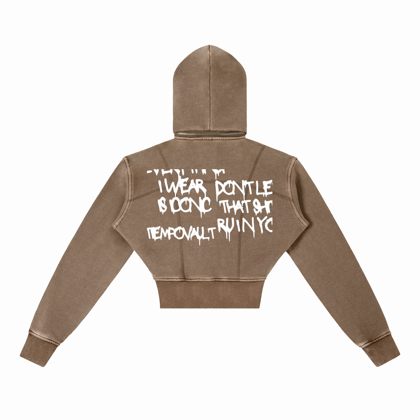 Vintage Washed Cropped Fleece Hoodie